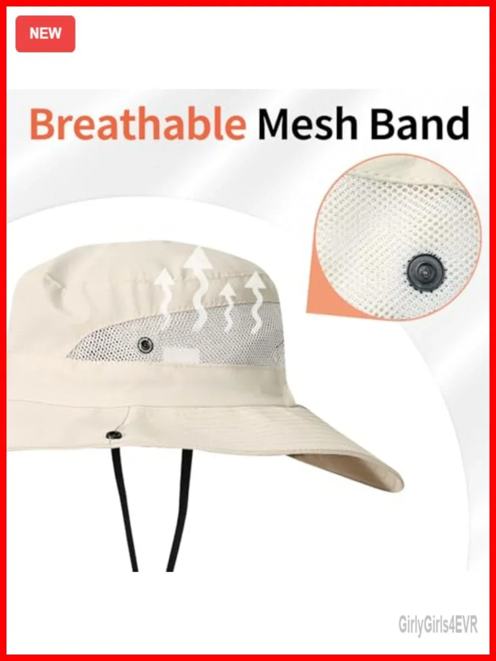 Wide Brim UPF 50 Sun Hat with Ponytail Hole Adjustable Drawstring Foldable